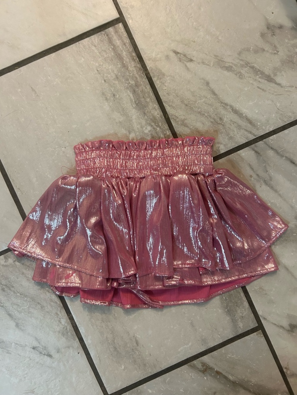 Lola + The Boys Shimmery Pink Layered Skort Sz 8